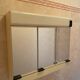 Allibert vintage toilet cabinet three mirror doors, two drawers, lamp