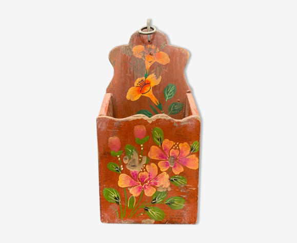 Boite à lettres en bois d'orme orange Chine du sud
