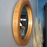Vintage mirror in braided rattan