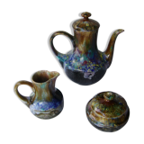 Morvan vintage ceramic coffee maker, sugar bowl and milk pitcher