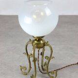 Mid-century Brass and Glass Table Lamp