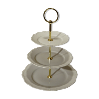 Serviteur muet à mignardises à gâteaux en porcelaine blanche ref A174/268