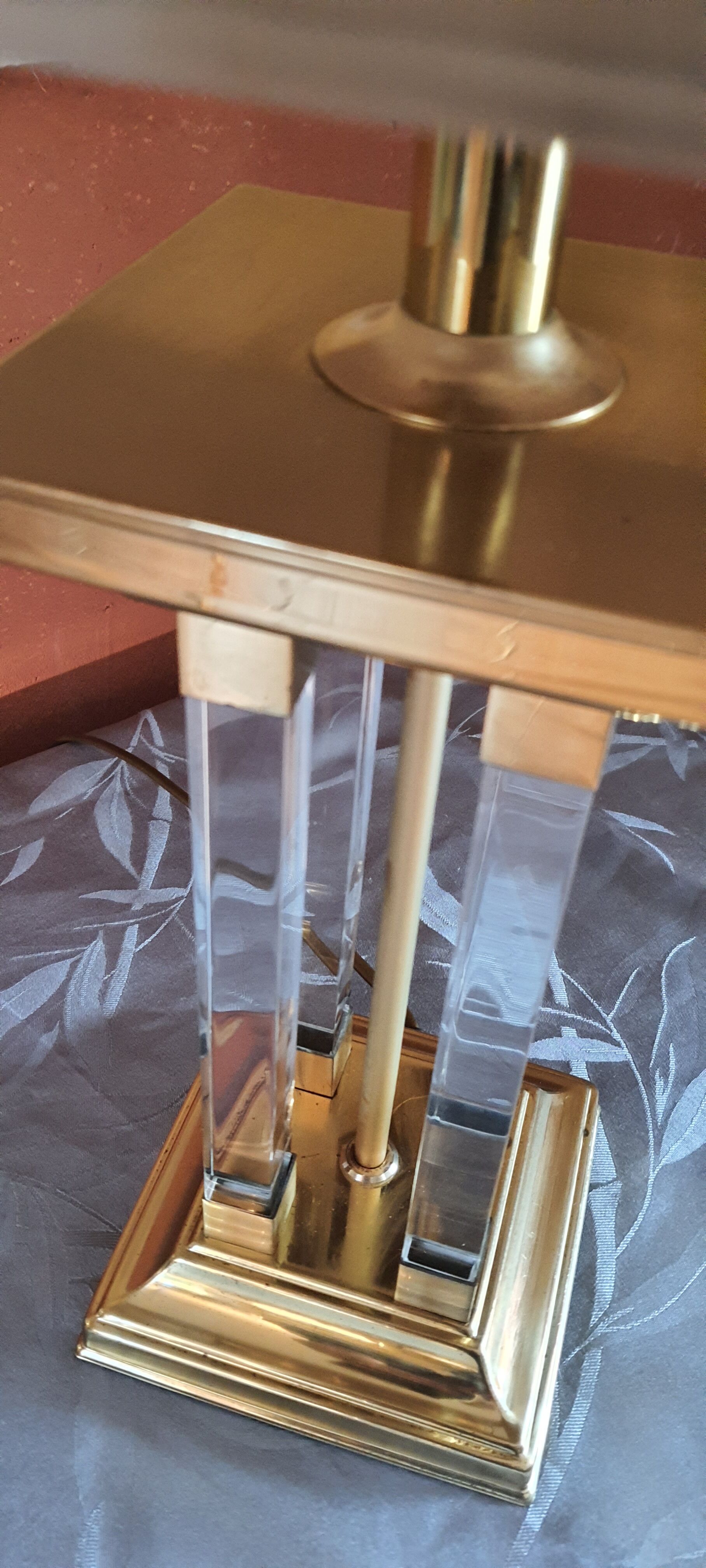 Plexiglas and brass lamp