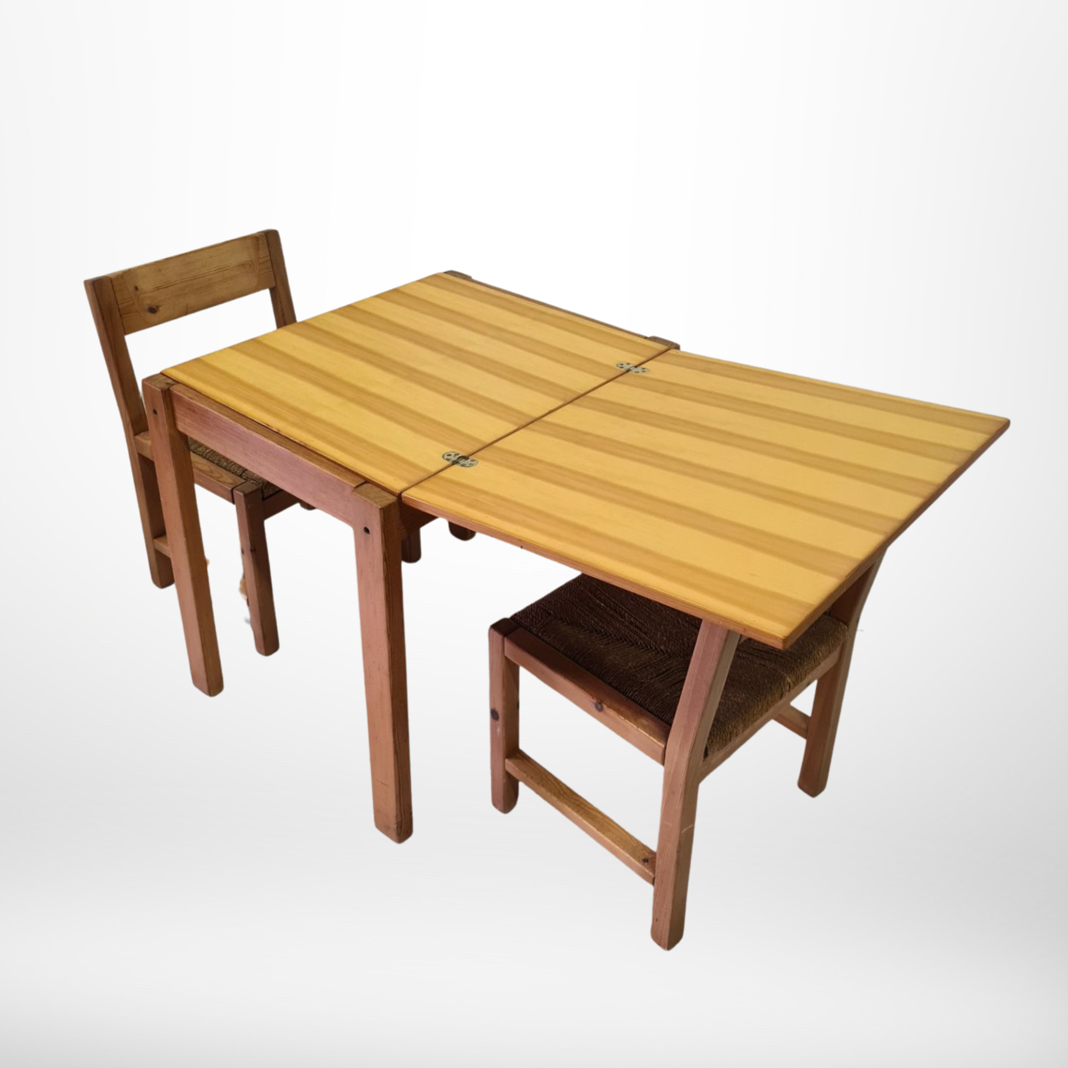 Compact tiny house pine dining set, Sweden 1960s