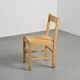 Set of six solid pine chairs by Maison Regain.