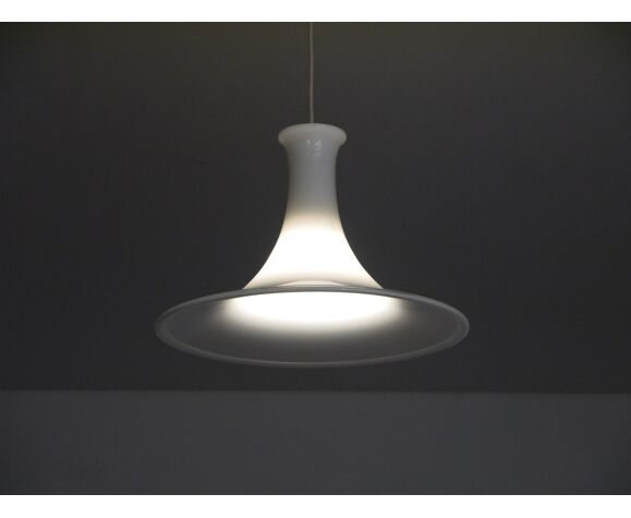 Danish glass "Mandarin" pendant lamp by Michael Bang for Holmgard | Selency
