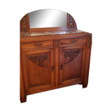 Art Deco Buffet 1930 – Red Marble Top & Sculptures – Excellent Condition