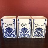 5 cobalt blue flower spice jar