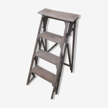 Stepladder of old wooden painted