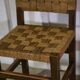 Pair of Brutalist chairs with braided rope seats, 1950s