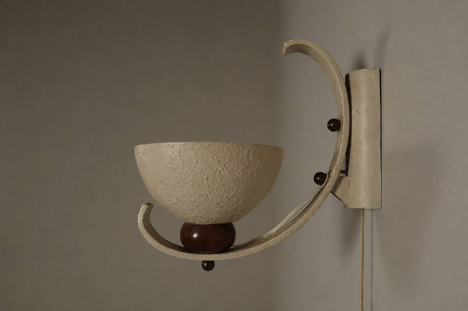 Pair of sculptural mid-century wall uplighters, circa 1950