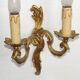 Stylish Vintage French Bronze Double Wall Sconces with Acanthus Leaf Detail