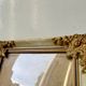 Antique wooden frame with metal gold colored details 28 cm x 22 cm convex glass