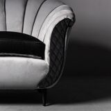 Armchair in gray velvet 50