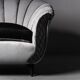 Fauteuil en velours gris 50