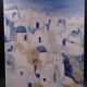 The Greek village - Pastel blue and ochre tones - Signed dated
