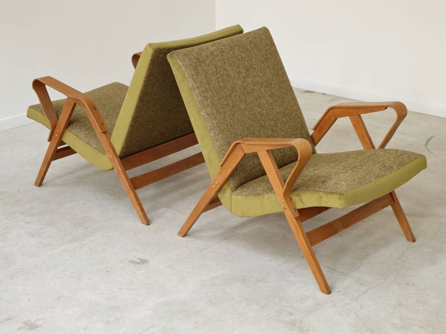 Pair of armchairs restored by Frantisek Jirak for Tatra Nabytok 1960
