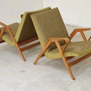 Pair of armchairs restored by Frantisek Jirak for Tatra Nabytok 1960