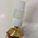 Vintage globe table lamp in glass and white opal.