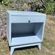 Vintage bedside 1950 gray blue patinated