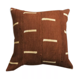 Housse de coussin bogolan ocre