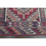 1970s Vintage Turkish Oushak Handmade Wool Cotton Pink Runner Rug 87x333