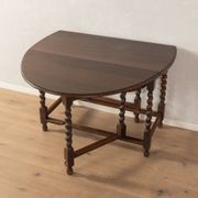 Table à rabats antique des années 1920, en chêne massif