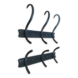 Old black curved wooden coat rack