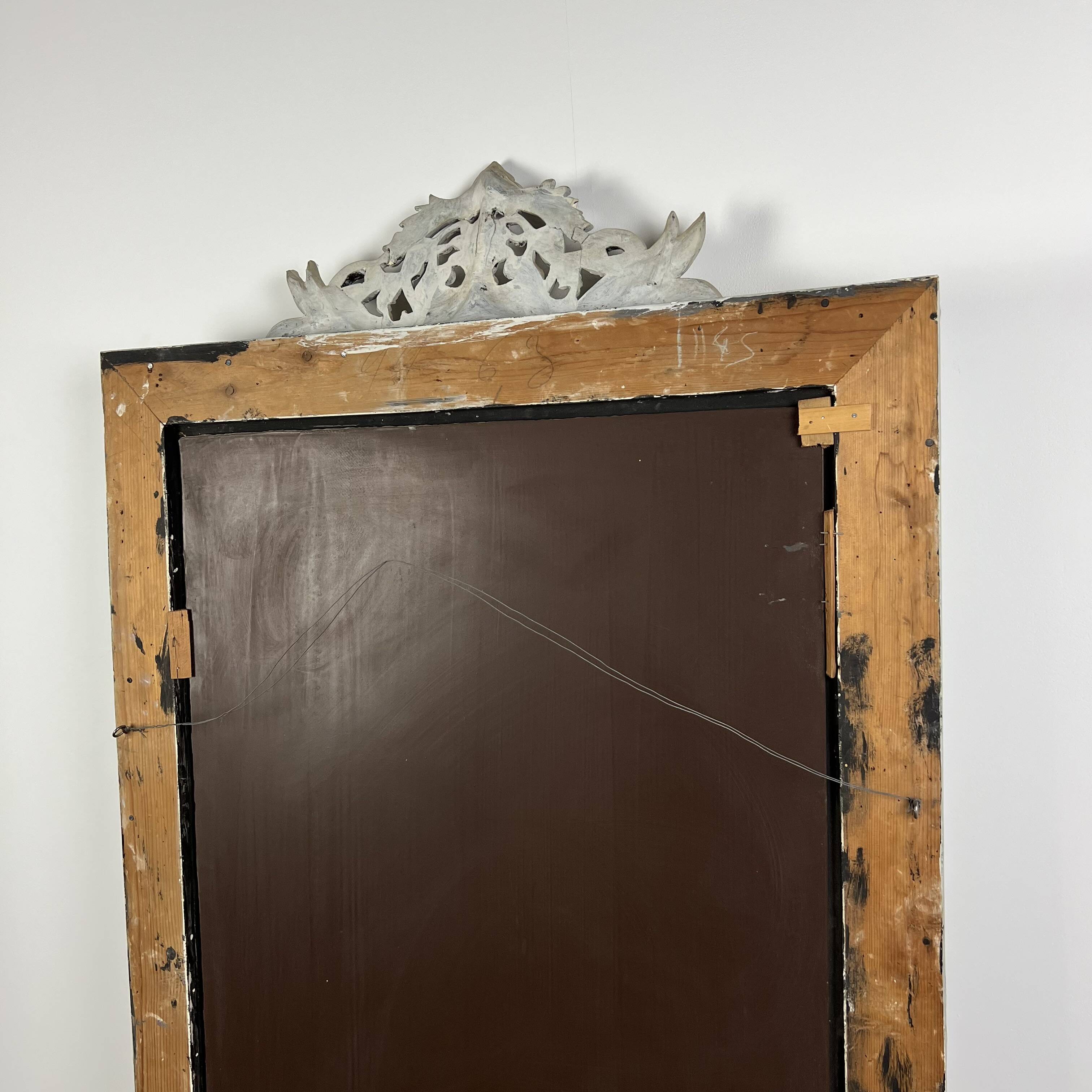 Grand miroir Venitien aux Cygnes, Glace Murano du XIXe siècle biseauté 133