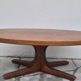 Baumann oval coffee table in teak 1950s vintage