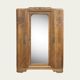 Art Deco wardrobe with bevelled mirror in solid raw walnut.