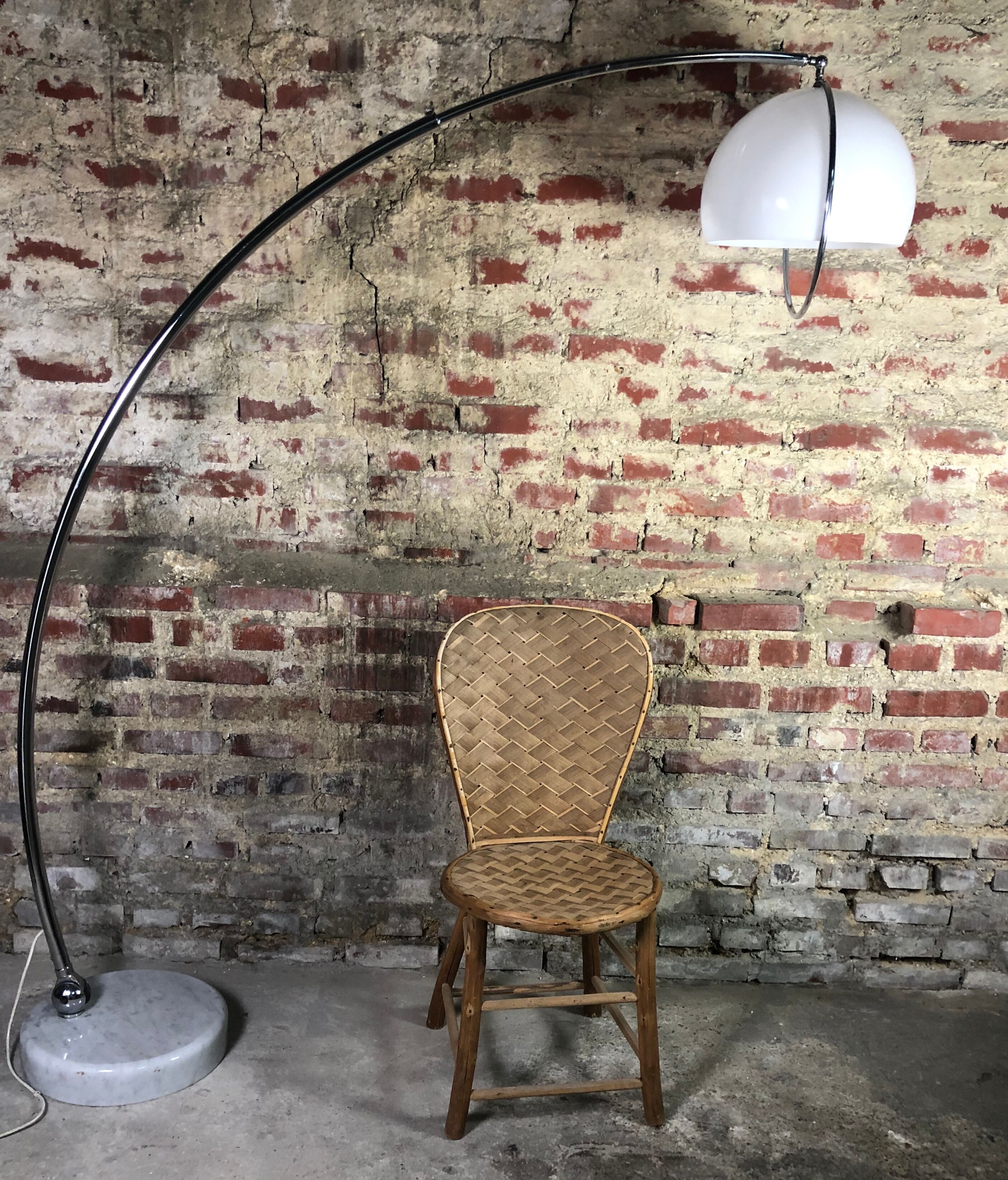Vintage XXL arc floor lamp by Goffredo Reggiani 60'S Selency