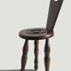 Folk Art Chestnut Wood Tripod Chair, Charles Dudouyt Style, France, 1930s