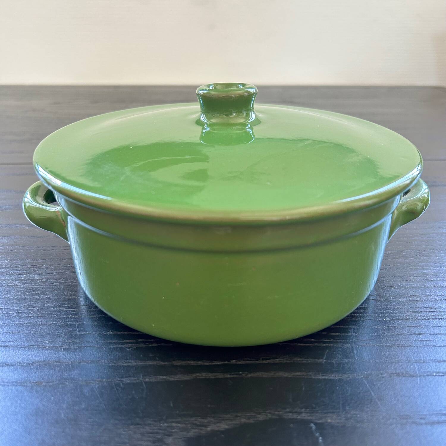 Green ceramic soup tureen