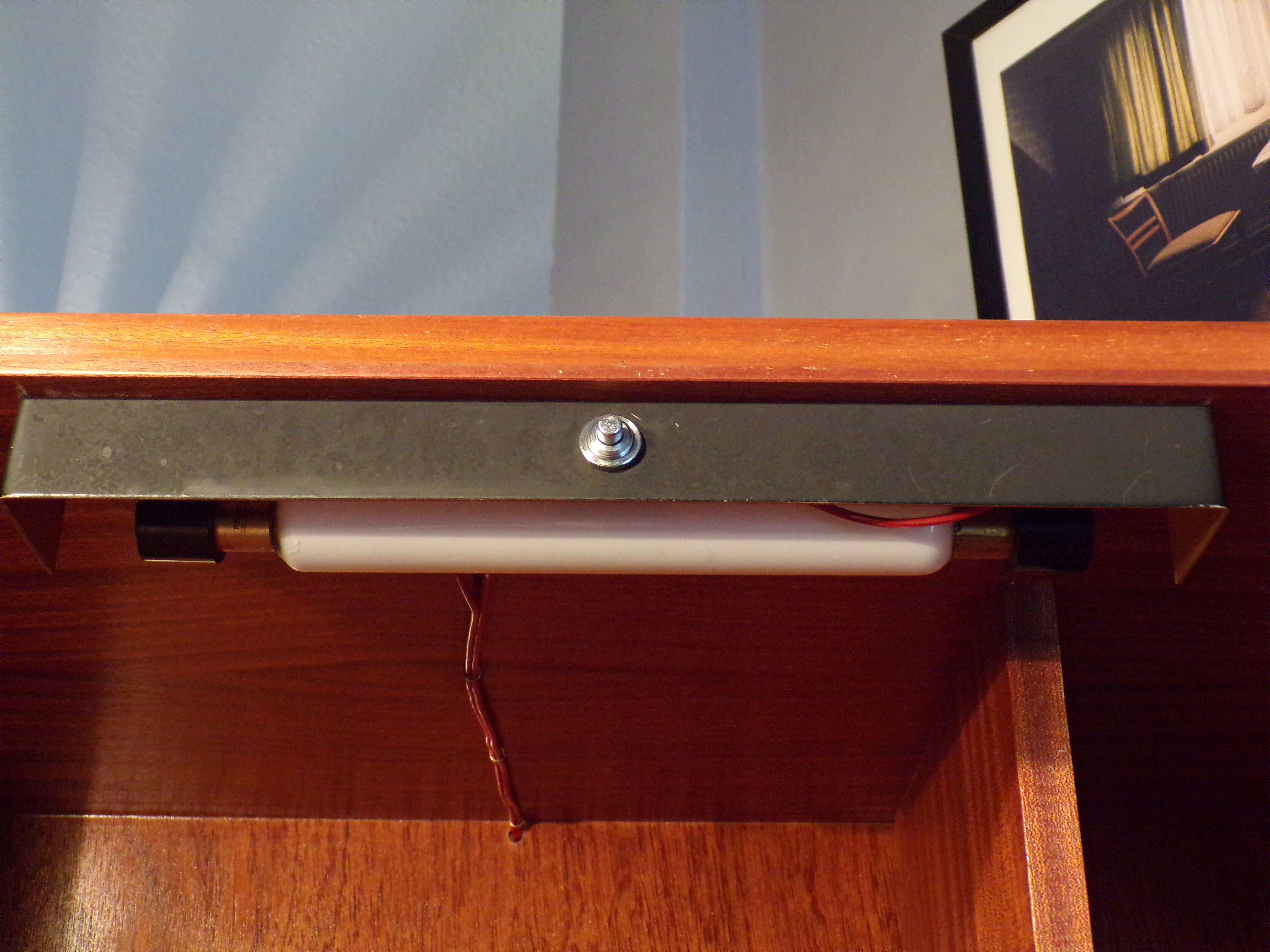 Vintage teak and leather secretary