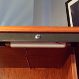 Vintage teak and leather secretary