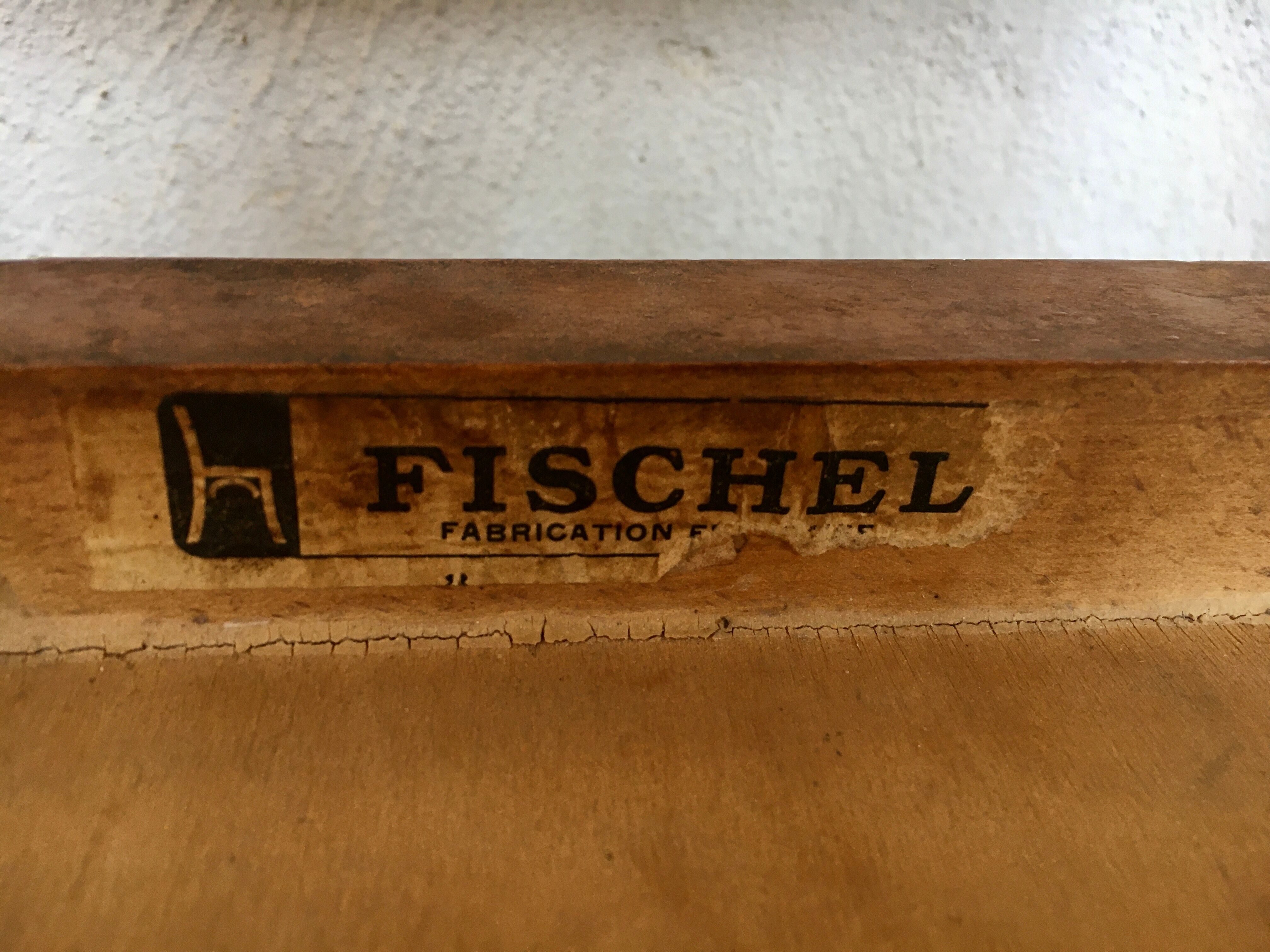 Paire de chaises bistrot troquet Fischel 1950
