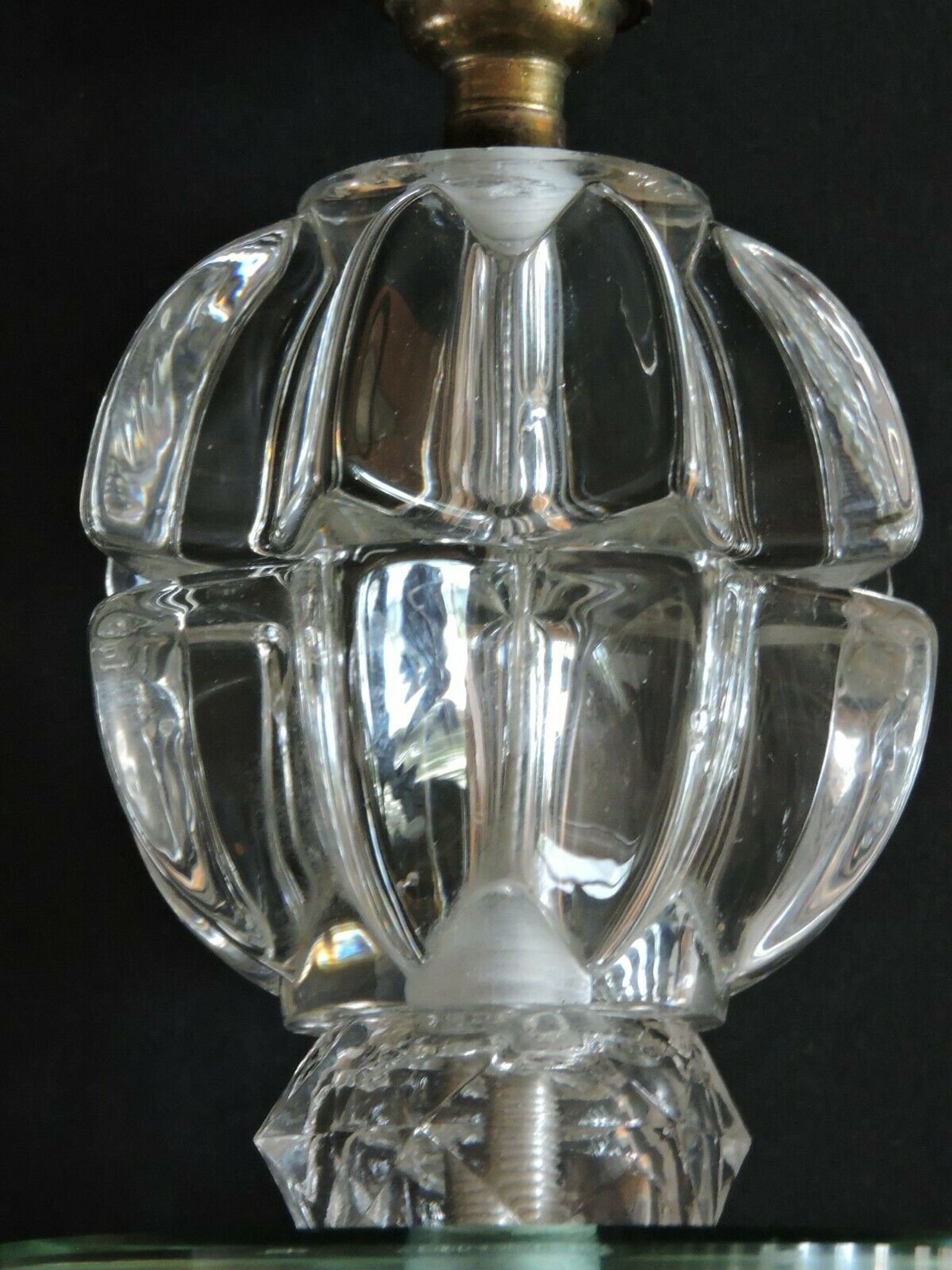 Art deco glass lamp foot
