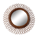 Miroir soleil vintage en osier 45x45cm