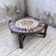 Round coffee table Roger Capron herbarium terracotta