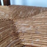 4 brutalist straw chairs