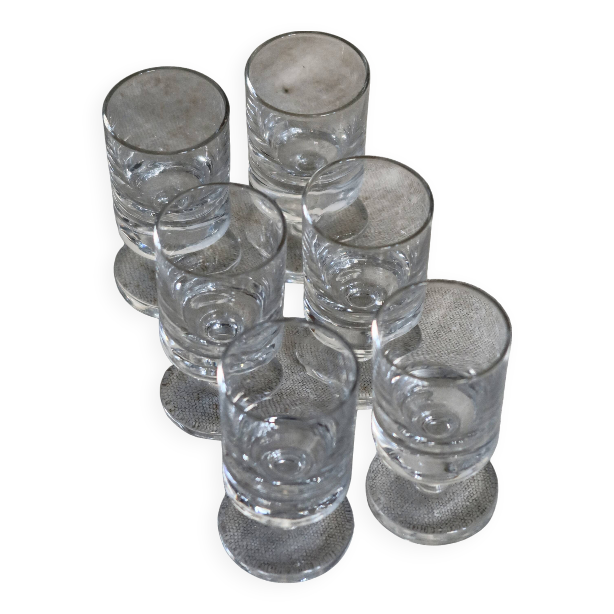 6 vintage Luminarc liqueur glasses, Sweden model - Clear glass