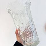 Large transparent glass vase