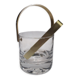 Ice bucket, ice cubes and its vintage pliers
