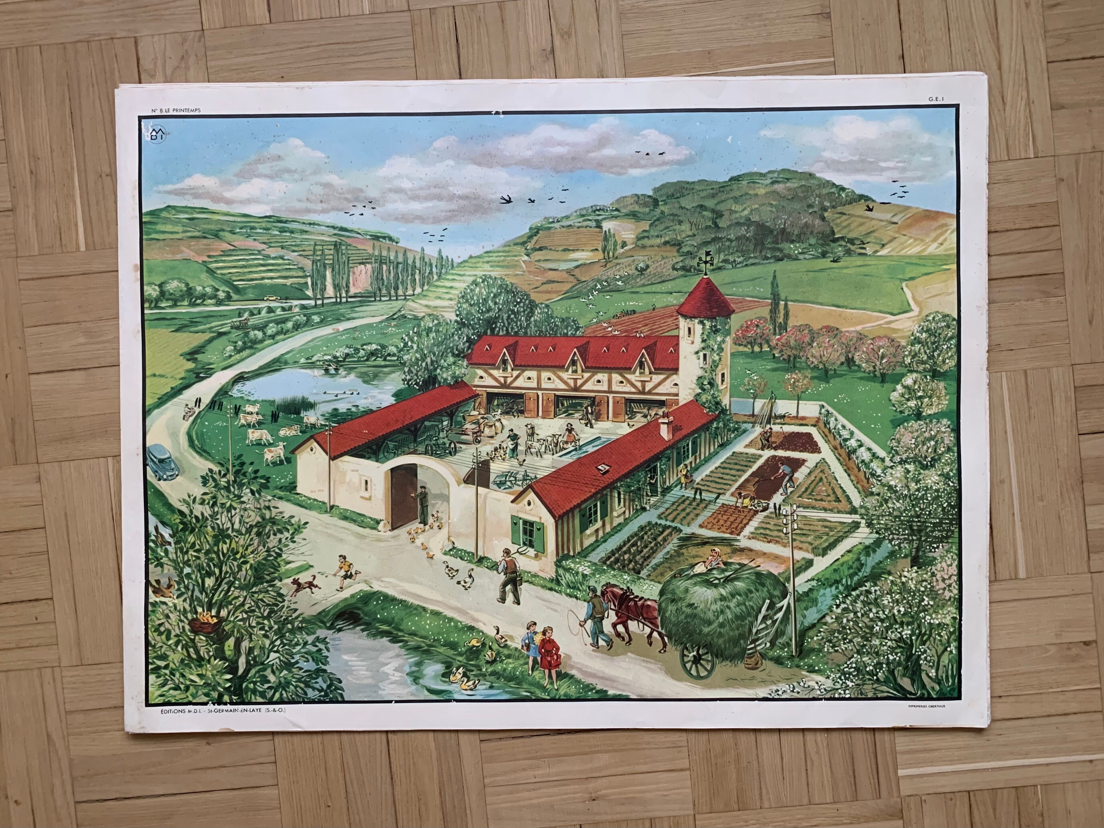 Pedagogical school poster frame