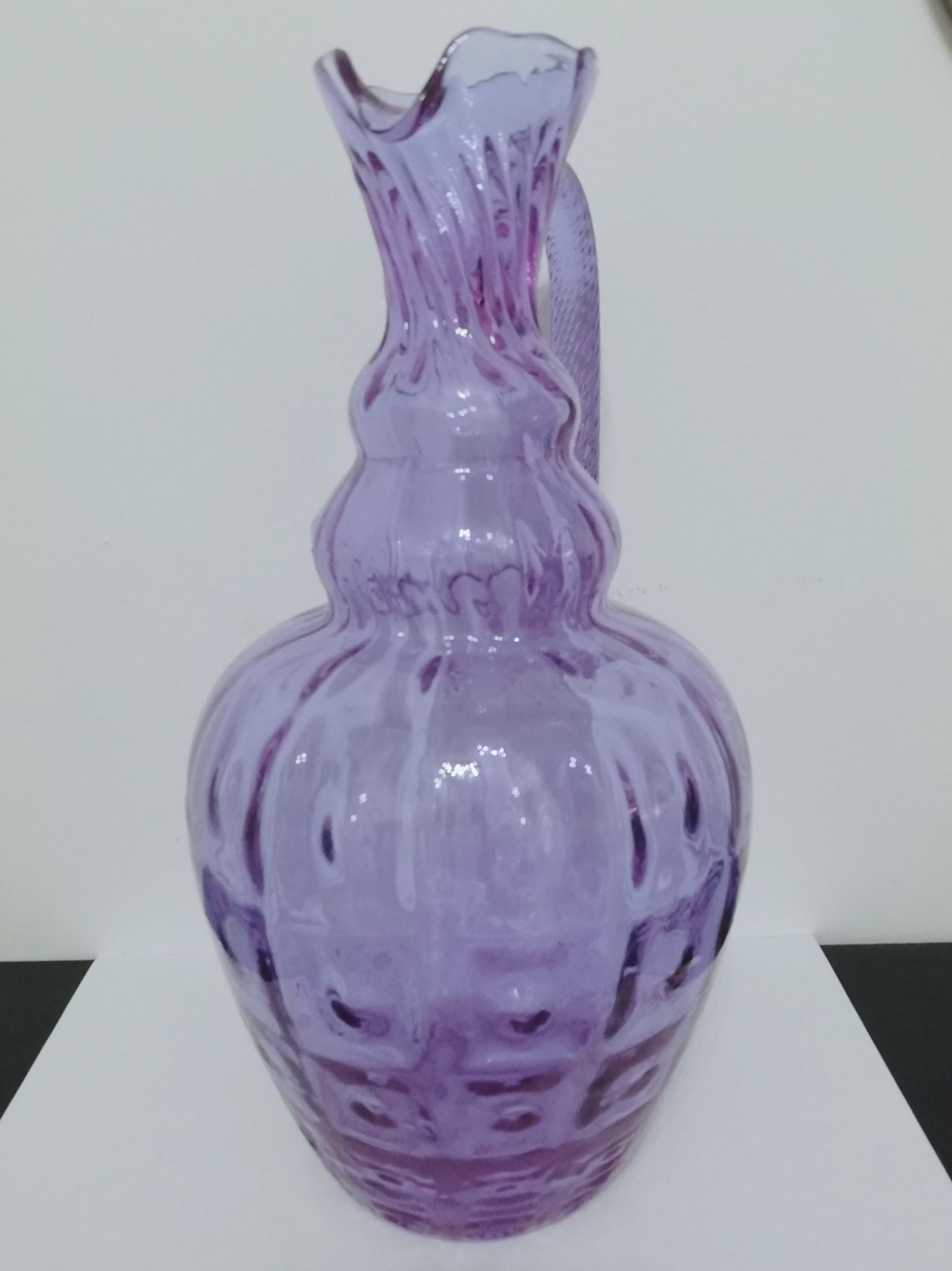 Vase pichet en verre d'empoli hauteur 31cm
