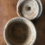 Panier rond en osier avec couvercle