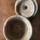 Round wicker basket with lid