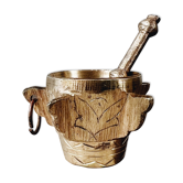 Small bronze mortar with pestle