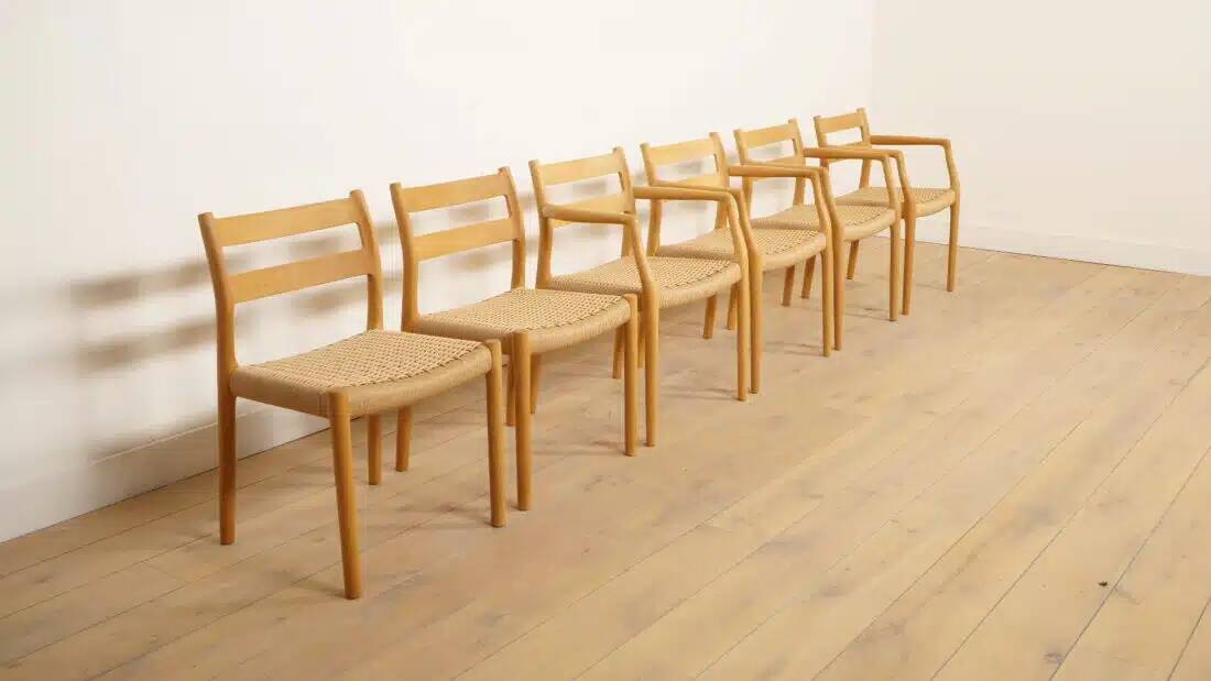6 x dining chairs | Niels Otto Møller | Model 84 & 67 | Oak | Restored